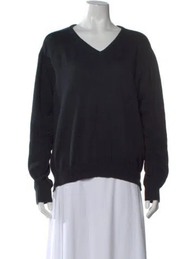 Pre-owned Malo V-neck Sweater In Black