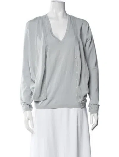 Pre-owned Malo V-neck Sweater In Blue