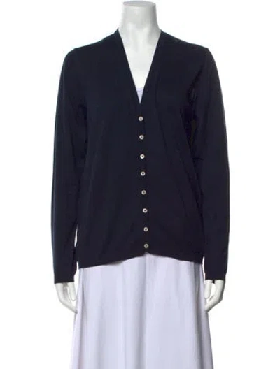 Pre-owned Malo V-neck Sweater In Blue