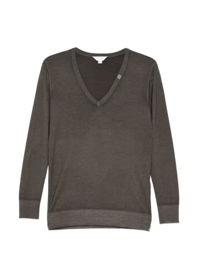 Malo V-neck Sweater In Brown