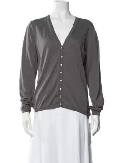 Pre-owned Malo V-neck Sweater In Gray