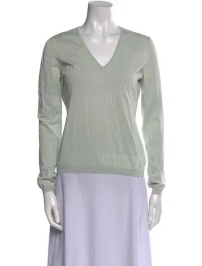 Pre-owned Malo V-neck Sweater In Green