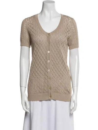 Pre-owned Malo V-neck Sweater In Neutral