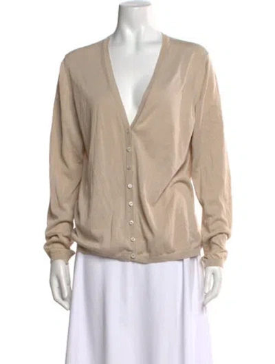 Pre-owned Malo V-neck Sweater In Neutral