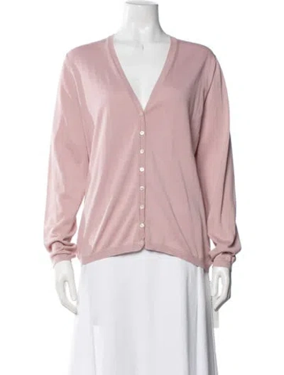 Pre-owned Malo V-neck Sweater In Pink