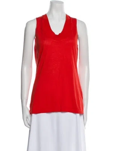 Pre-owned Malo V-neck Sweater In Red