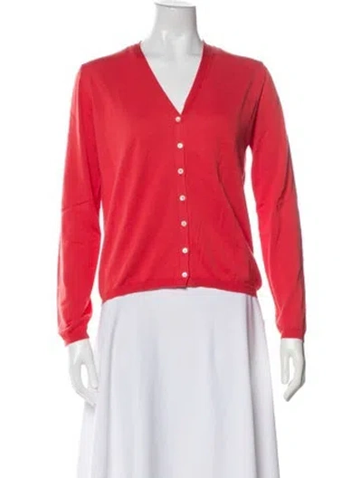 Pre-owned Malo V-neck Sweater In Red