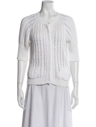Pre-owned Malo V-neck Sweater In White