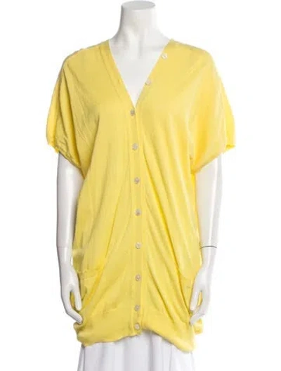 Pre-owned Malo V-neck Sweater In Yellow