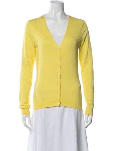 Pre-owned Malo V-neck Sweater In Yellow