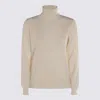 Malo Long Sleeve Turtleneck Knitwear Top In Neutral