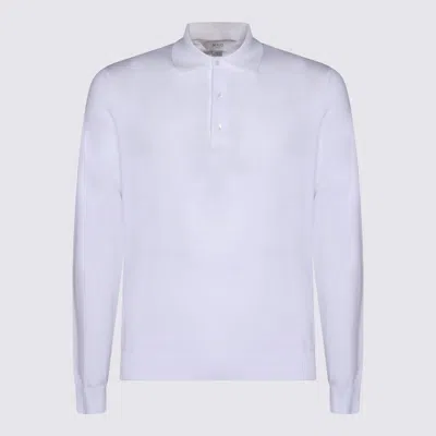 Malo Button Long-sleeved Polo Shirt In White