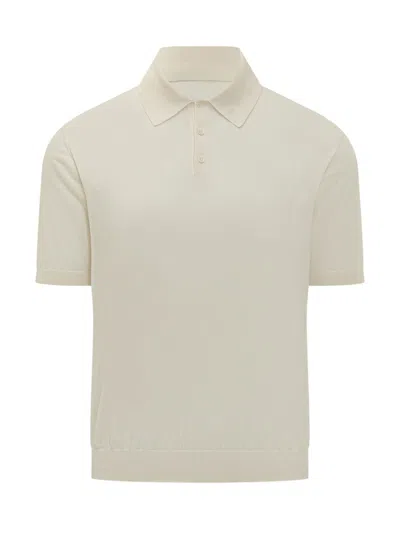 Malo White Solid Shirt Collar Polo