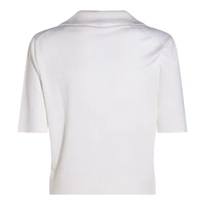 Malo White Wool Polo Shirt In Multicolor