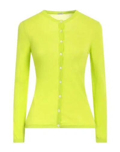 Malo Woman Cardigan Acid Green Size 2 Cotton In Green