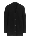 Malo Woman Cardigan Black Size 10 Cashmere, Polyamide In Black