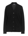 Malo Woman Cardigan Black Size 8 Cashmere In Black