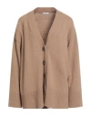 Malo Woman Cardigan Camel Size 6 Cashmere, Wool