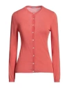 Malo Woman Cardigan Coral Size 4 Cotton In Red