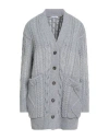 Malo Woman Cardigan Grey Size S Cashmere, Polyamide, Alpaca Wool In Gray