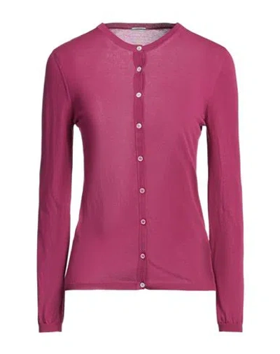 Malo Woman Cardigan Magenta Size 4 Cotton In Magenta