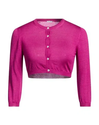 Malo Woman Cardigan Mauve Size 8 Cashmere, Silk In Purple