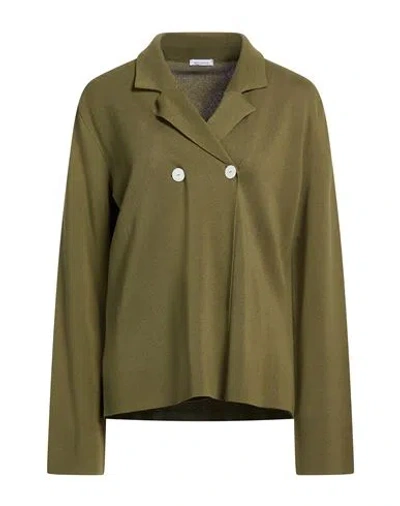 Malo Woman Cardigan Military Green Size 10 Viscose, Cotton