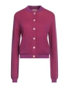 Malo Woman Cardigan Purple Size 4 Silk, Cotton In Red