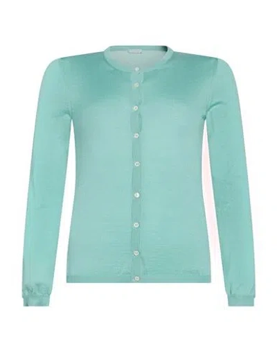 Malo Woman Cardigan Turquoise Size 8 Cashmere, Silk In Blue