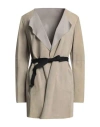 Malo Woman Jacket Sage Green Size 8 Leather In Sage Green