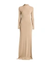 Malo Woman Maxi Dress Beige Size 6 Virgin Wool In Brown