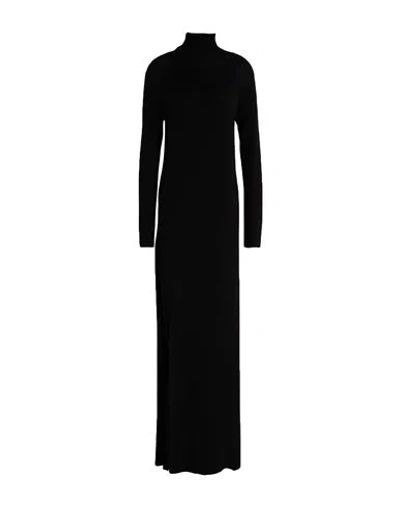 Malo Woman Maxi Dress Black Size 6 Virgin Wool