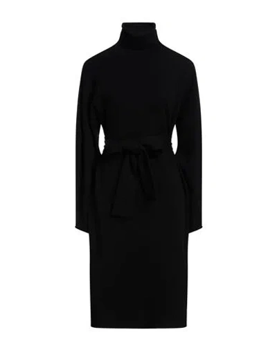 Malo Woman Midi Dress Black Size S Wool, Polyamide, Polyurethane