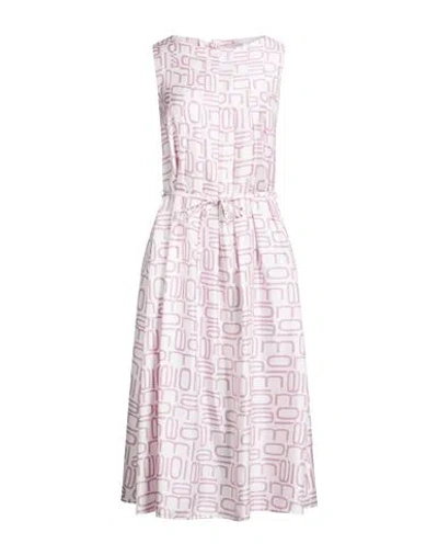 Malo Woman Midi Dress Purple Size 8 Silk In Multi