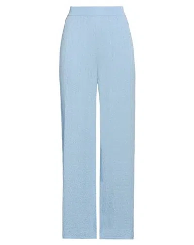 Malo Woman Pants Azure Size 12 Cotton In Blue