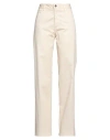 Malo Woman Pants Beige Size 2 Cotton, Elastane