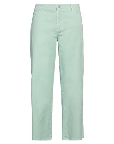 Malo Woman Pants Light Green Size 8 Cotton, Elastane