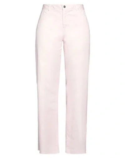 Malo Woman Pants Light Pink Size 10 Cotton, Elastane