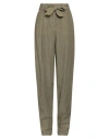 Malo Woman Pants Military Green Size 10 Linen
