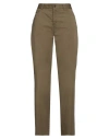 Malo Woman Pants Military Green Size 6 Cotton, Elastane