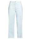 Malo Woman Pants Sky Blue Size 10 Cotton, Elastane