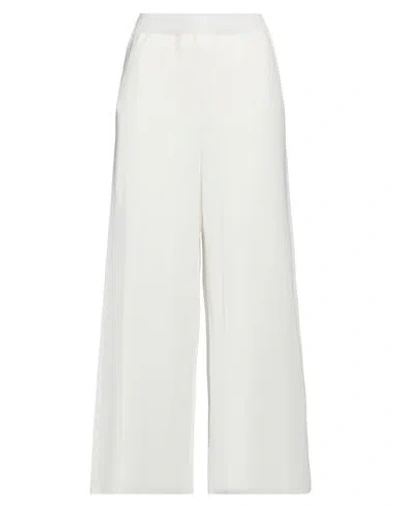 Malo Woman Pants White Size S Viscose, Cotton