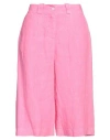 Malo Woman Shorts & Bermuda Shorts Fuchsia Size 2 Linen In Pink