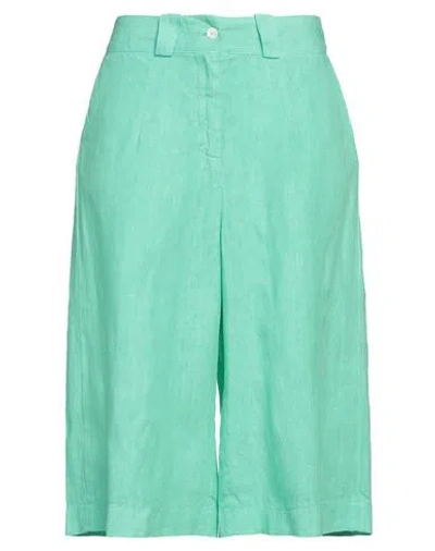 Malo Woman Shorts & Bermuda Shorts Light Green Size 8 Linen In Green
