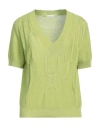 Malo Woman Sweater Lime Green Size 8 Silk, Linen In Green