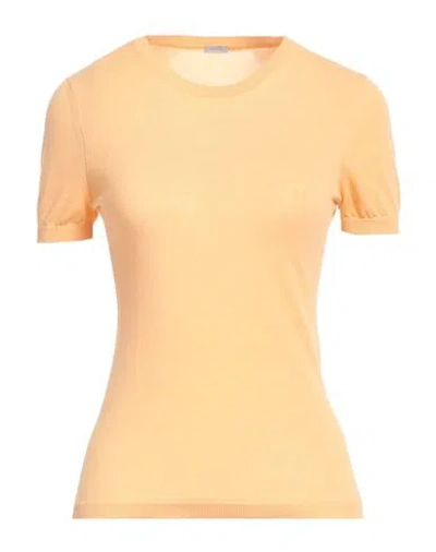 Malo Woman Sweater Apricot Size 6 Cotton In Orange