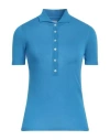Malo Woman Sweater Azure Size 8 Cotton In Blue