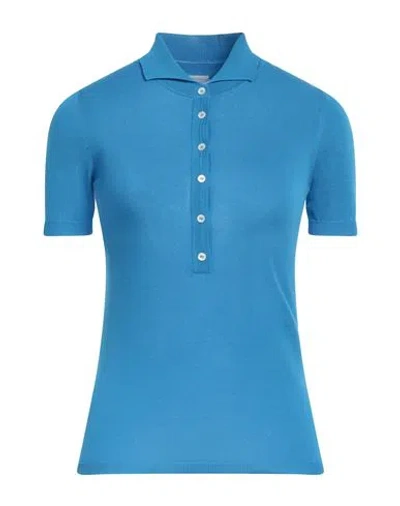 Malo Woman Sweater Azure Size 8 Cotton In Blue