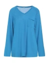 Malo Woman Sweater Azure Size S Cotton In Blue