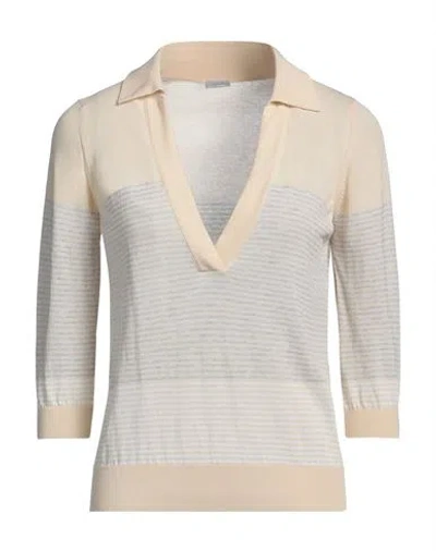 Malo Woman Sweater Beige Size 10 Cotton